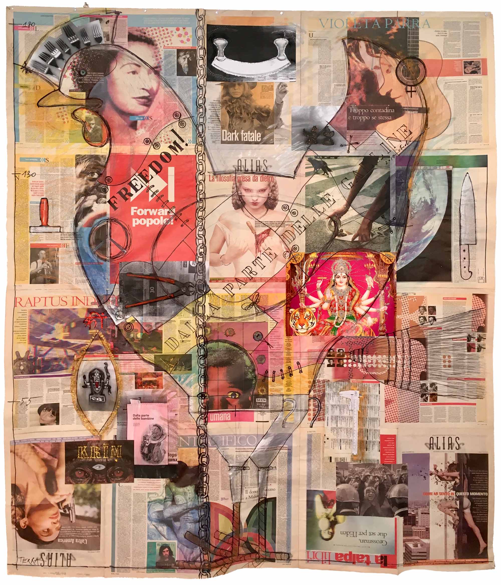 2017 - dalla parte delle galline - collage, cm 155x187