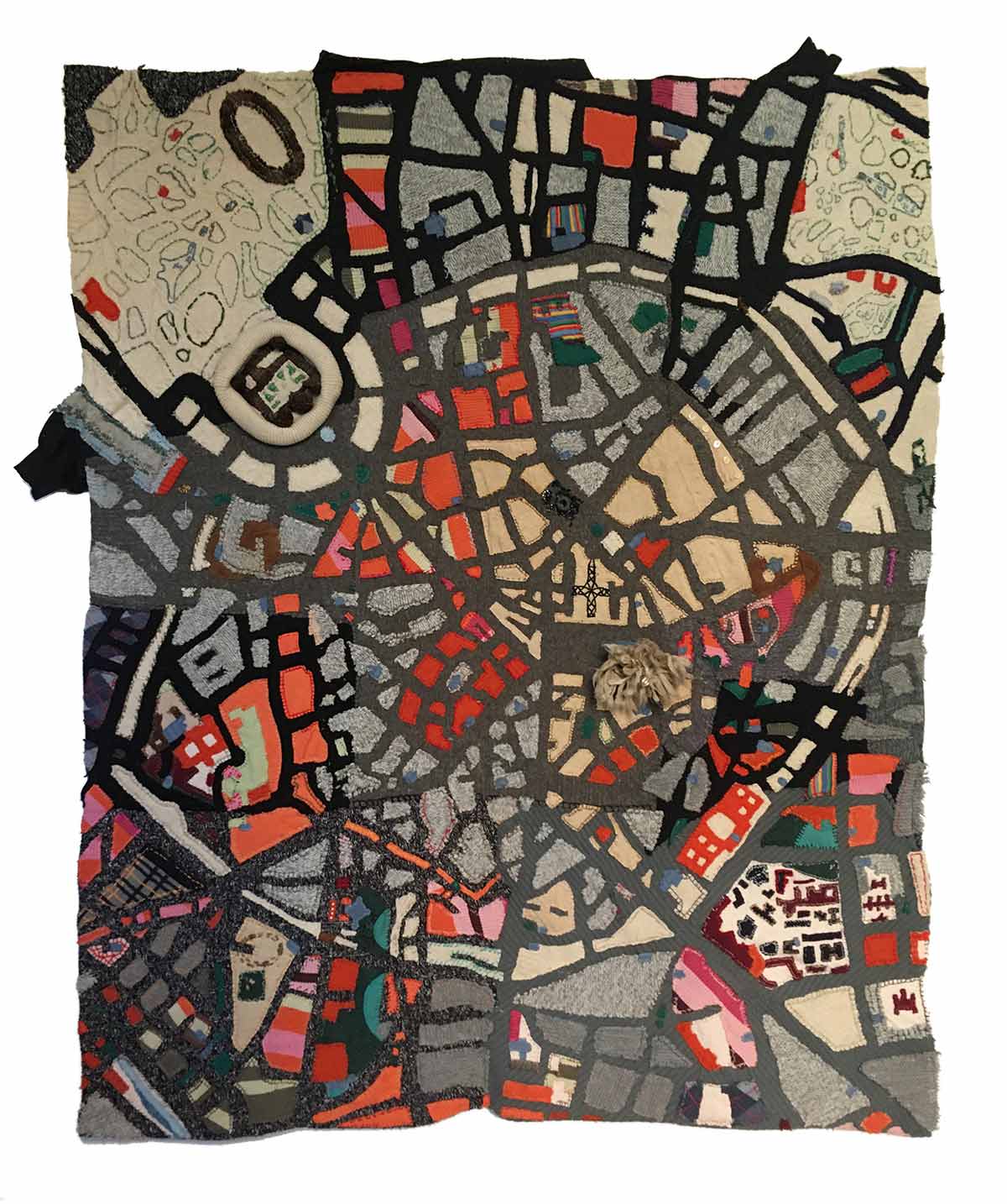 Centro storico, coperta, 2005, indumenti affettivi, cm 150x180 